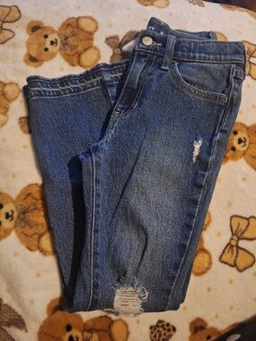 Girls Blue Distressed Jeans